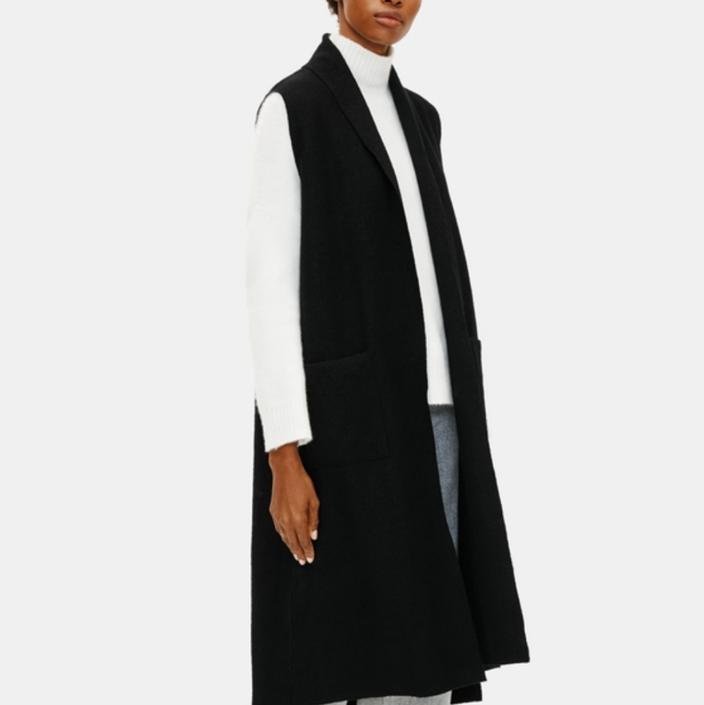 Eileen Fisher long wool vest